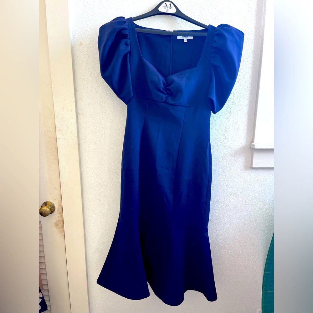 Likely NYC Glenna Dress.  Puff Sleeve Midi Dress